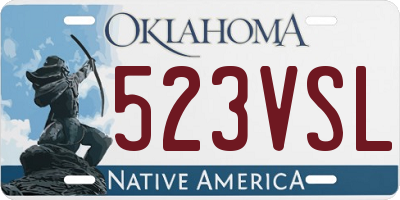 OK license plate 523VSL