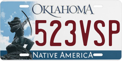 OK license plate 523VSP