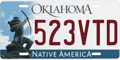 OK license plate 523VTD