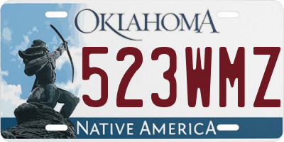 OK license plate 523WMZ