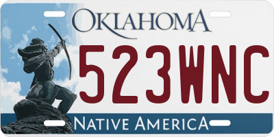 OK license plate 523WNC