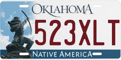 OK license plate 523XLT