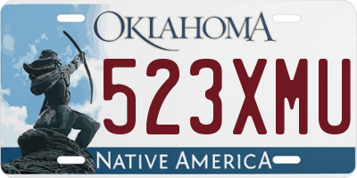 OK license plate 523XMU