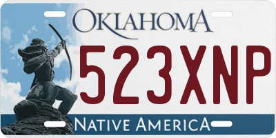 OK license plate 523XNP