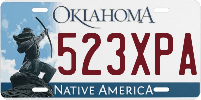 OK license plate 523XPA