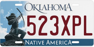OK license plate 523XPL