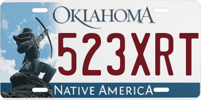 OK license plate 523XRT