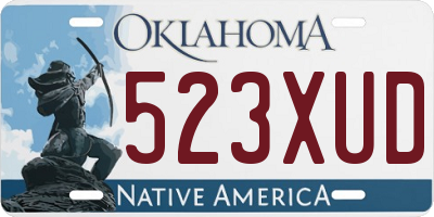 OK license plate 523XUD