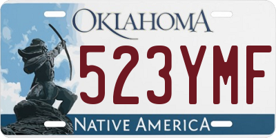 OK license plate 523YMF