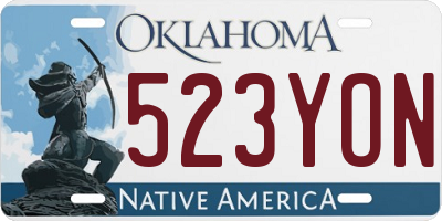 OK license plate 523YON