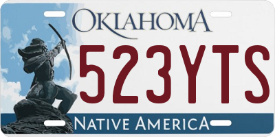 OK license plate 523YTS