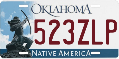 OK license plate 523ZLP