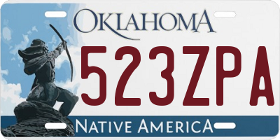 OK license plate 523ZPA