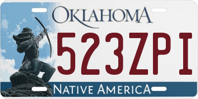 OK license plate 523ZPI