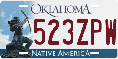 OK license plate 523ZPW