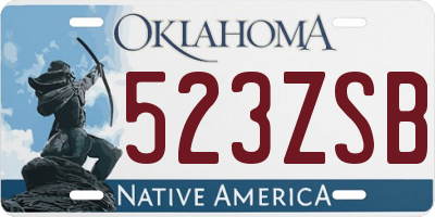 OK license plate 523ZSB