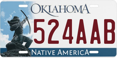 OK license plate 524AAB