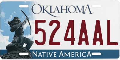 OK license plate 524AAL