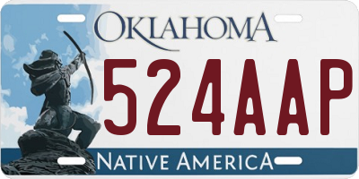 OK license plate 524AAP