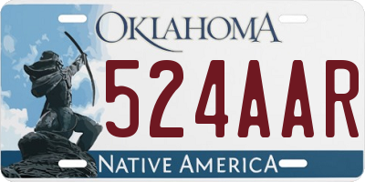 OK license plate 524AAR