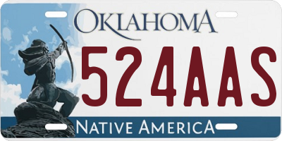 OK license plate 524AAS