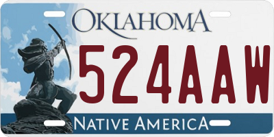 OK license plate 524AAW