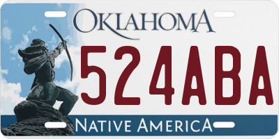 OK license plate 524ABA