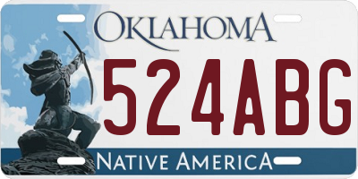 OK license plate 524ABG