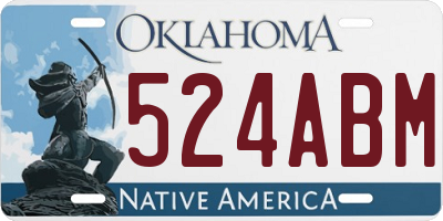 OK license plate 524ABM