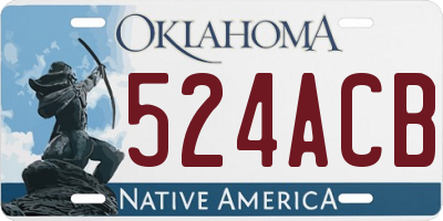 OK license plate 524ACB