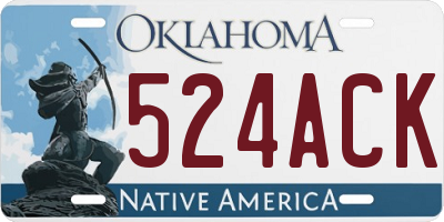 OK license plate 524ACK