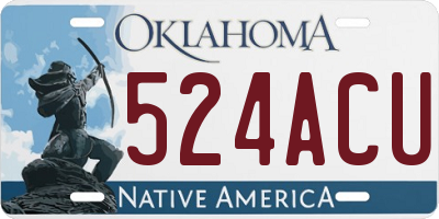 OK license plate 524ACU