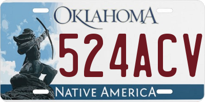 OK license plate 524ACV