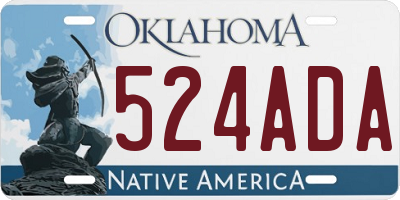 OK license plate 524ADA