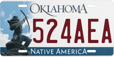 OK license plate 524AEA