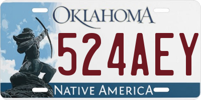 OK license plate 524AEY