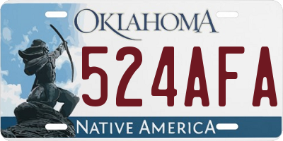 OK license plate 524AFA