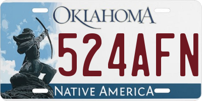 OK license plate 524AFN