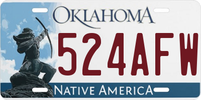 OK license plate 524AFW