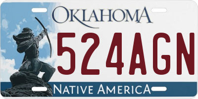 OK license plate 524AGN