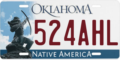 OK license plate 524AHL