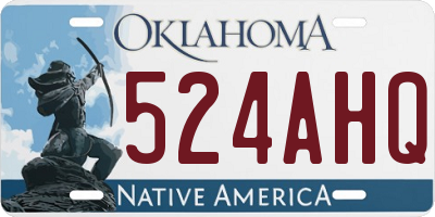 OK license plate 524AHQ