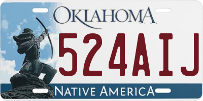 OK license plate 524AIJ