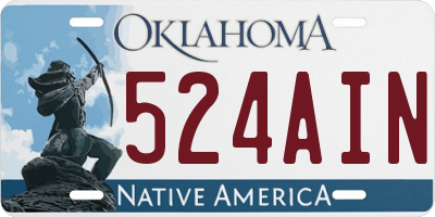 OK license plate 524AIN