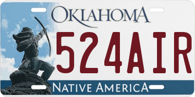 OK license plate 524AIR