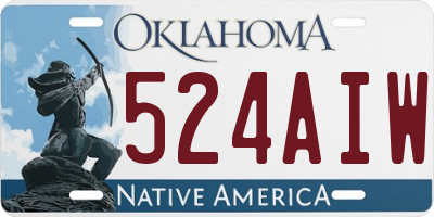 OK license plate 524AIW