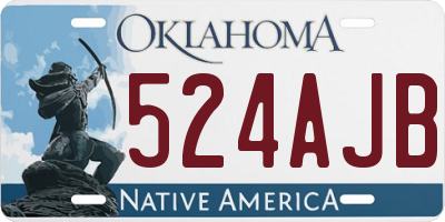 OK license plate 524AJB