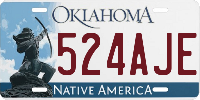 OK license plate 524AJE