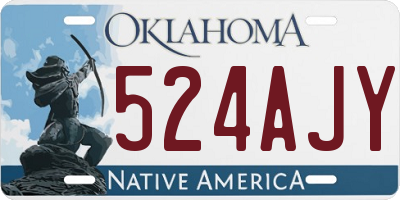 OK license plate 524AJY