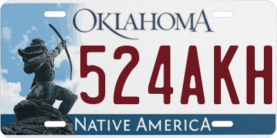 OK license plate 524AKH